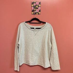 Gap Oatmeal Heathered Raw Hem Pullover